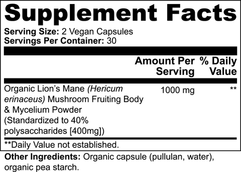 Lion's Mane Mushroom Supplement - Supra Vita