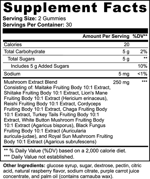 Mushroom Extract Complex Gummies - Supra Vita